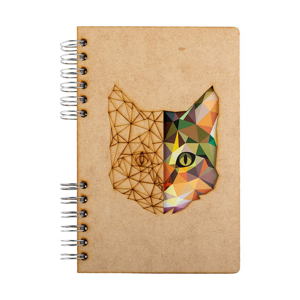 Duurzaam Houten Notitieboek – Komoni – Cat – Kat – Gerecycled papier – Navulbaar