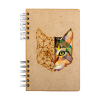 Duurzaam Houten Notitieboek – Komoni – Cat – Kat – Gerecycled papier – Navulbaar