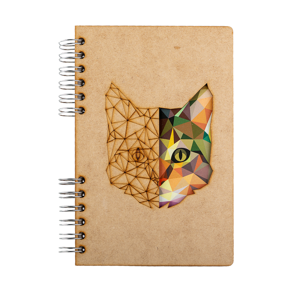 Duurzaam Houten Notitieboek – Komoni – Cat – Kat – Gerecycled papier – Navulbaar