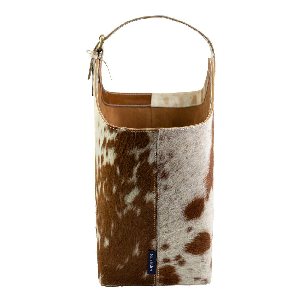 Mand koehuid bruin/wit 40cm