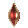 Kerstbal Ø 8x15 cm Goudkleurig Rood Glas