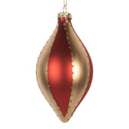 Kerstbal Ø 8x15 cm Goudkleurig Rood Glas