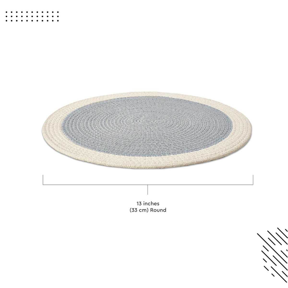 Eetplacemats – hittebestendig katoen – 32 cm rond, set van 4