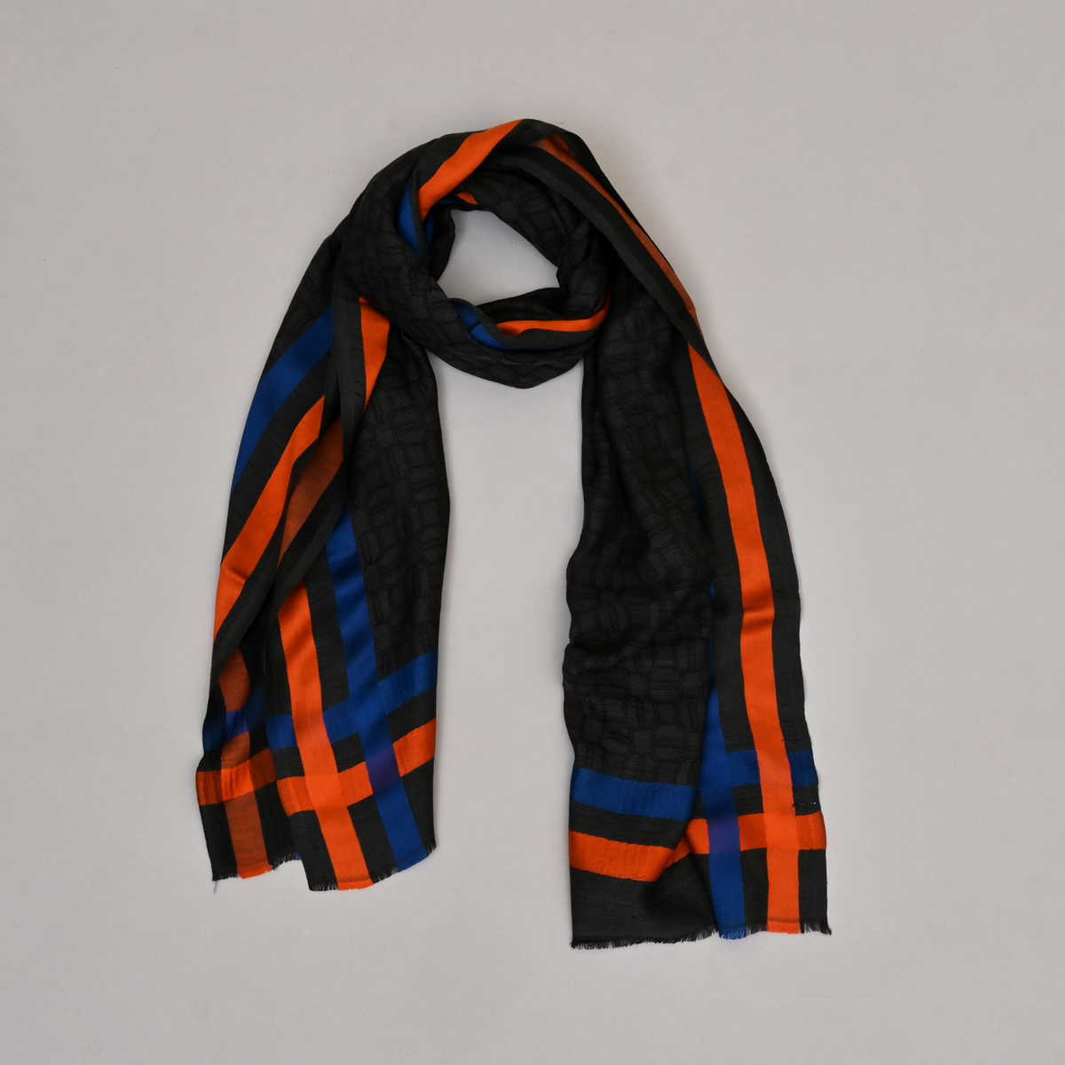 Sjaal | Wol Zijde Unisex | Kastanjebruin Oranje