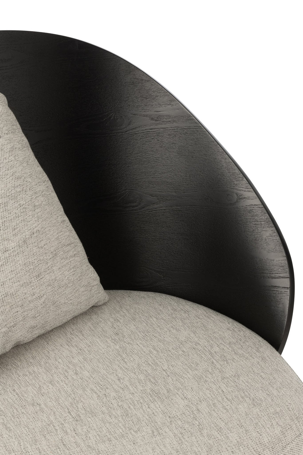 J-Line loungestoel Lone - hout/metaal - zwart/grijs