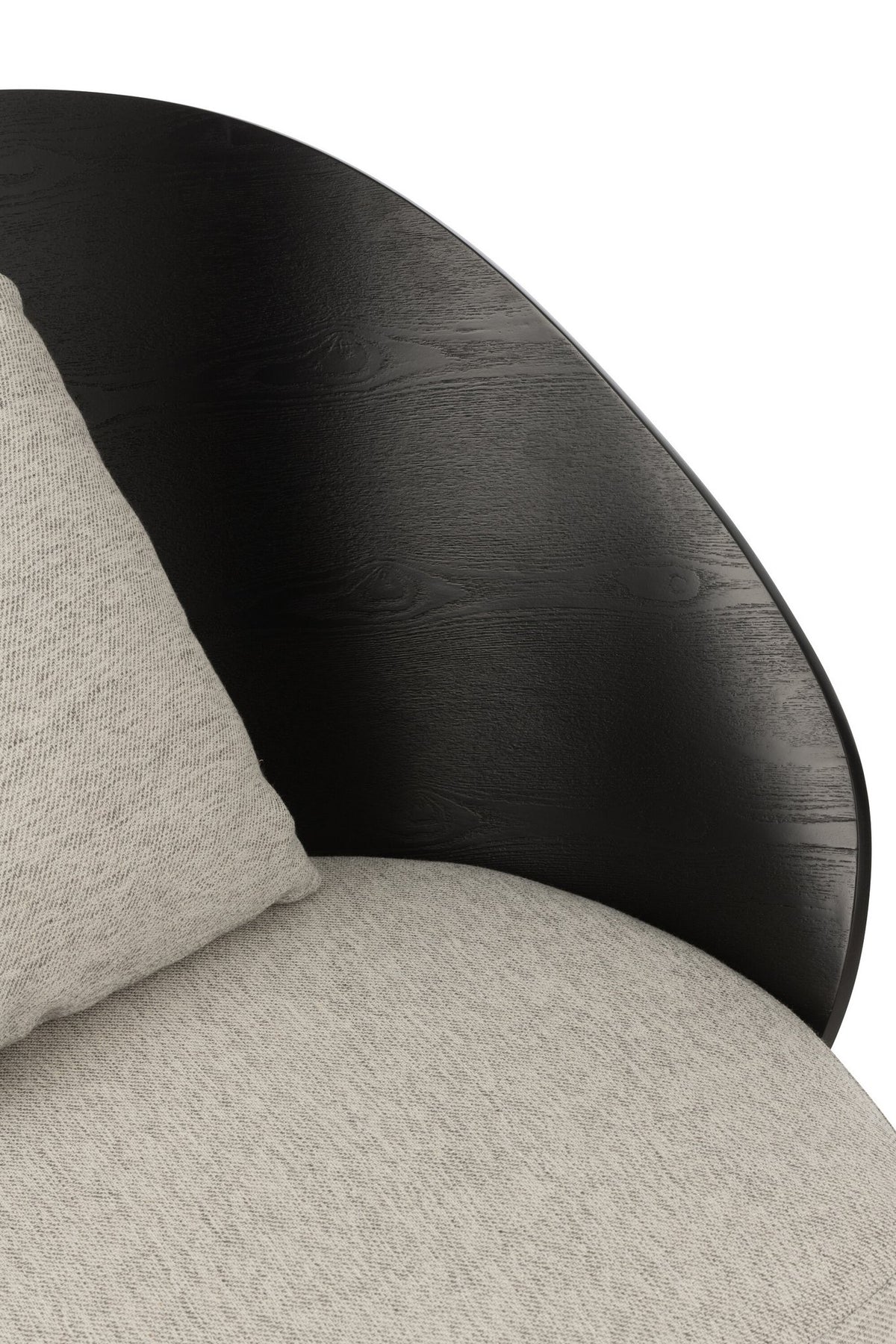 J-Line loungestoel Lone - hout/metaal - zwart/grijs