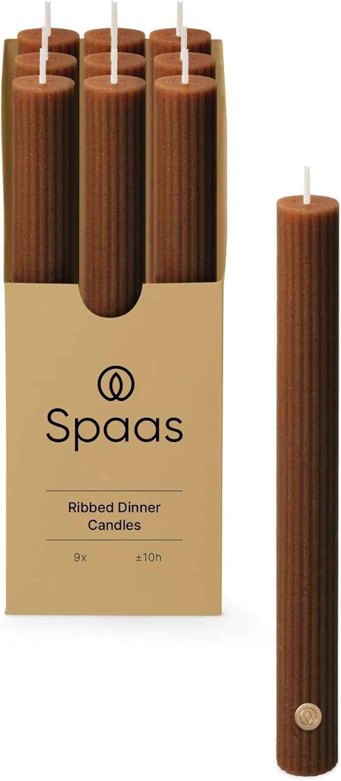Ribbed dinerkaars 9 stuks bruin