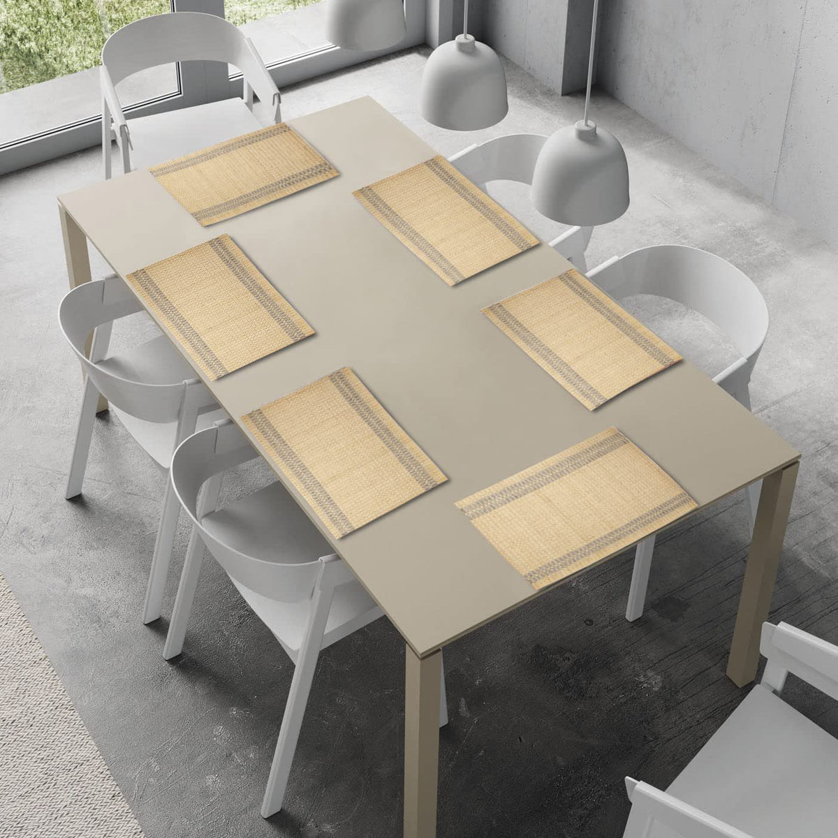 Placemats – Omkeerbaar bamboe – 45x30 cm, set van 6