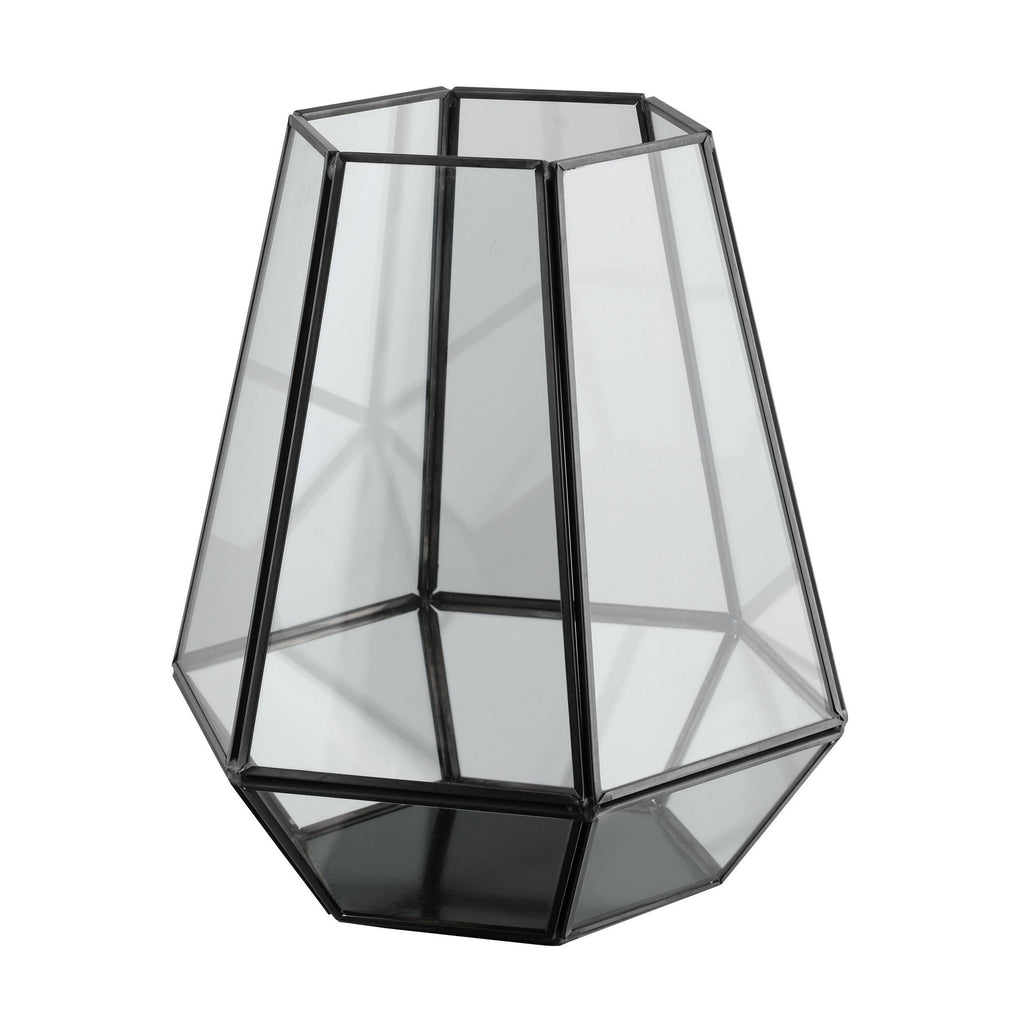 Windlicht Ambatobe Zwart 17x14x19cm