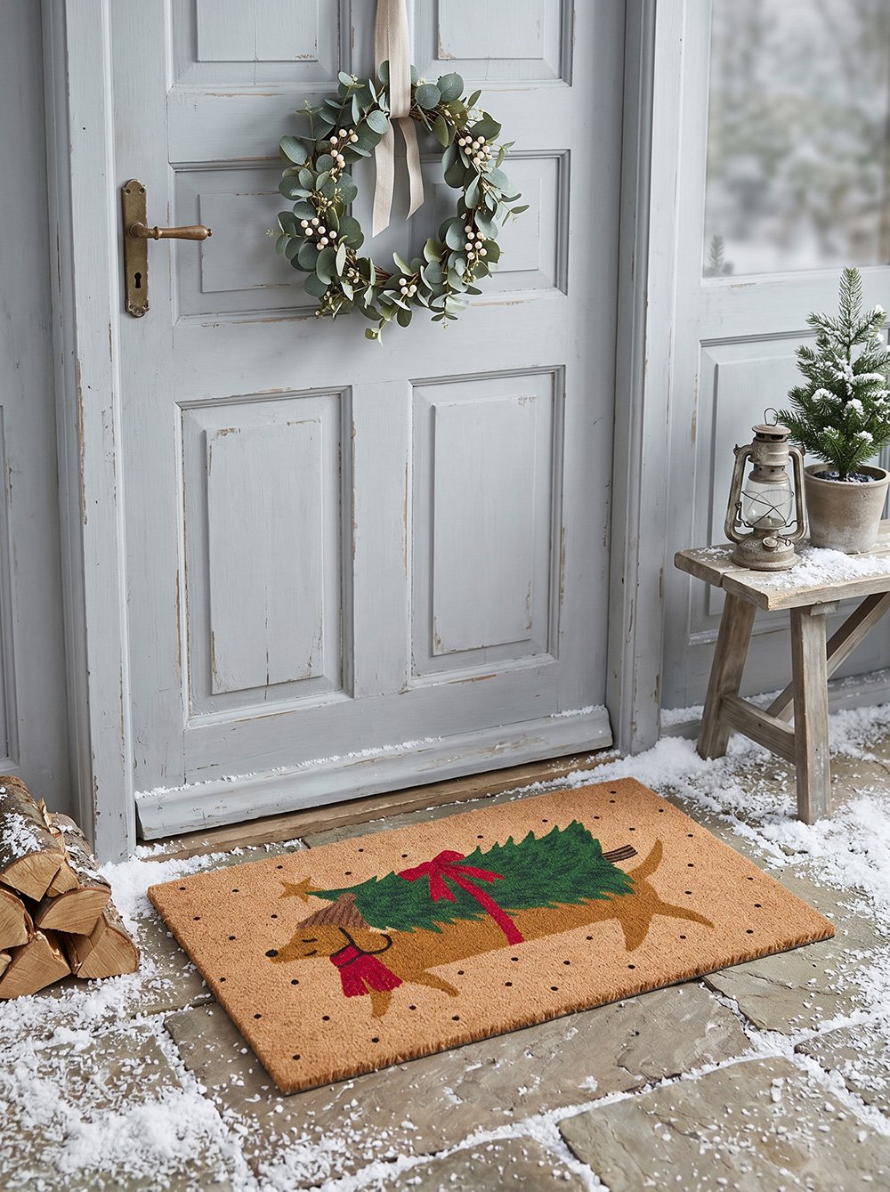 Deurmat Bruin Kokos Kerst