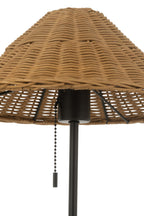 J-Line tafellamp - metaal/rotan - zwart/naturel