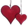 Metalenhanger hart 6x6cm rood