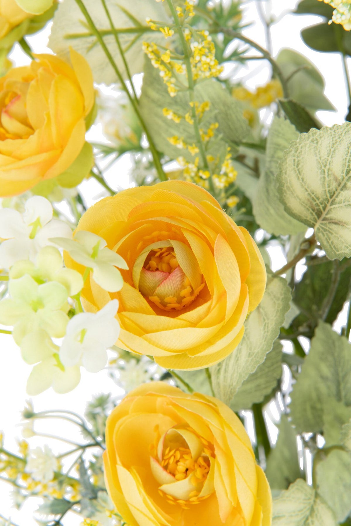 J-Line boeket Bloemen - kunststof - geel