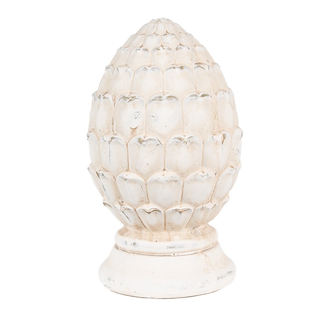 Decoratie Dennenappel Ø 10x18 cm Beige Steen
