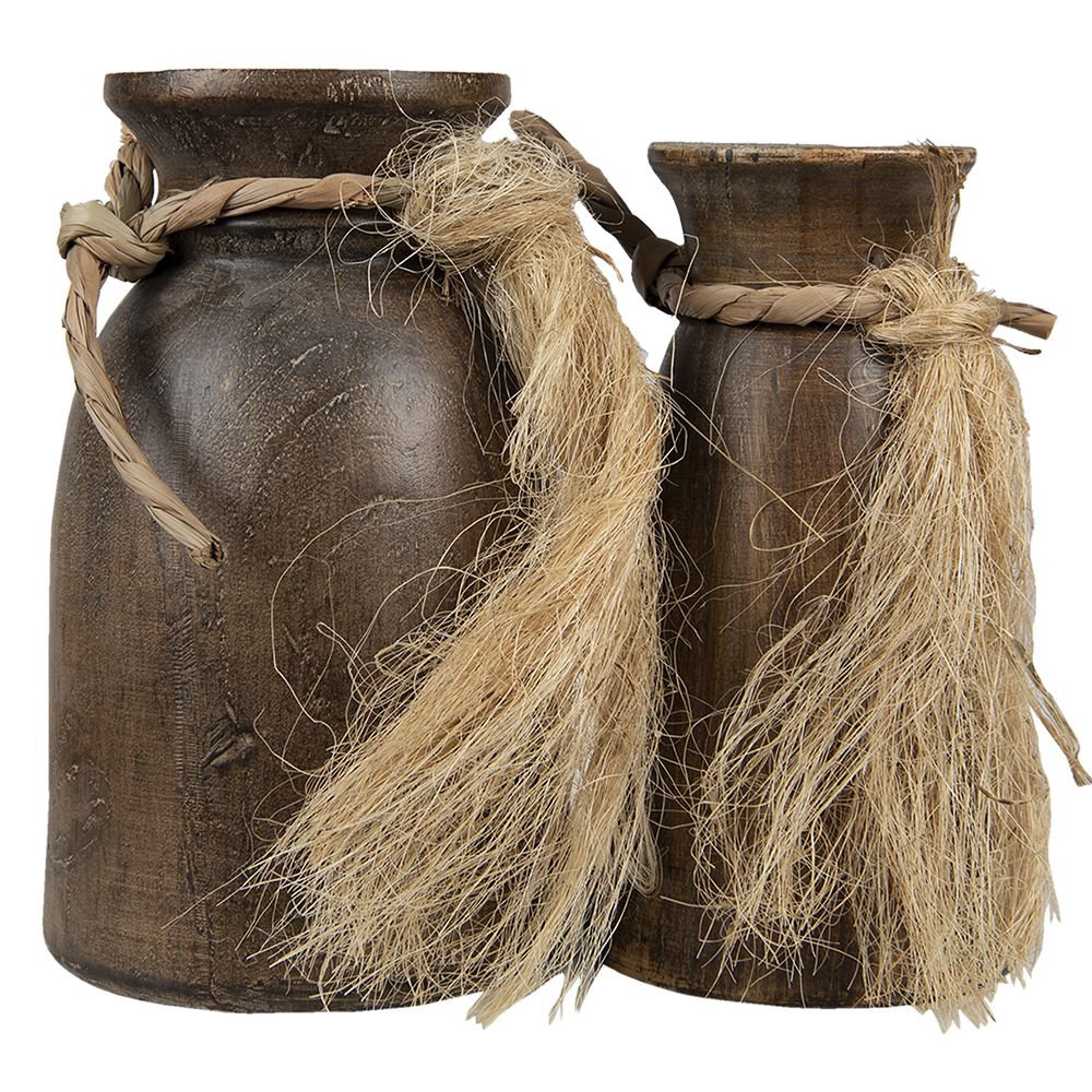 Decoratieve pot (2) Ø 15x25 / Ø 13x23 cm