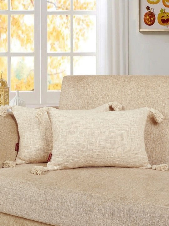 Decoratieve kussenslopen – rechthoekig – ademend katoen – set van 2, 20x12 inch