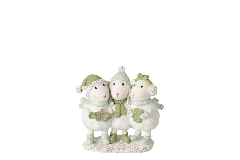 J-Line Winters schaap - steen - wit/groen