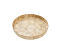 J-Line decoratie plateau Schelp - polyresin - bruin - S