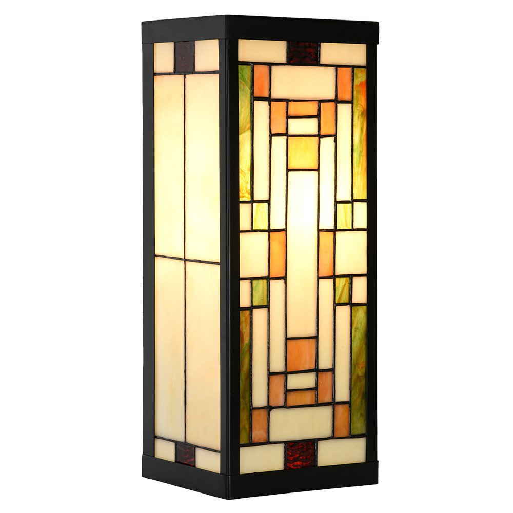 Wandlamp Tiffany 14x16x40 cm Beige Glas