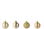 J-Line kerstbal - kunststof - goud - doos van 40