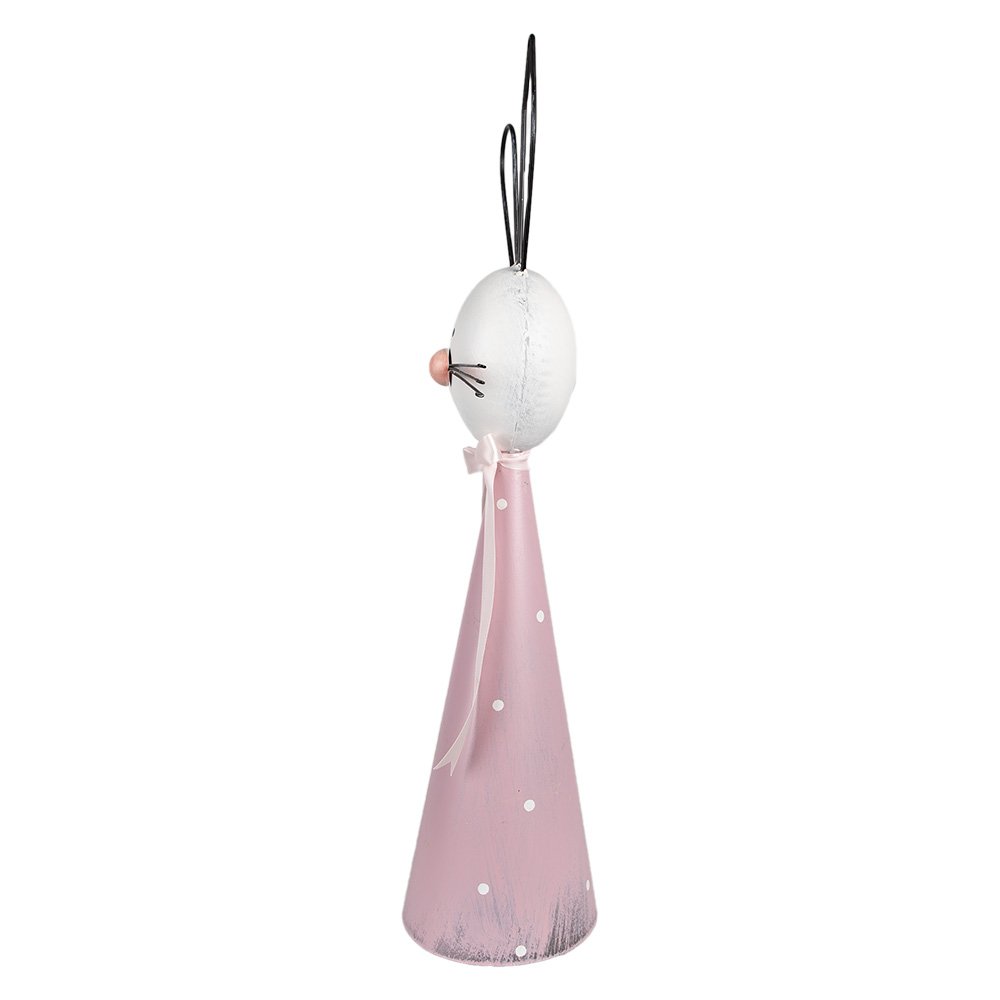 Decoratie Beeld Konijn 60 cm Wit Roze Metaal