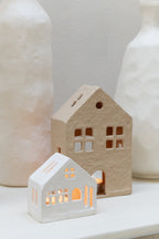 J-Line Theelichthouder Huis Aluminium Wit