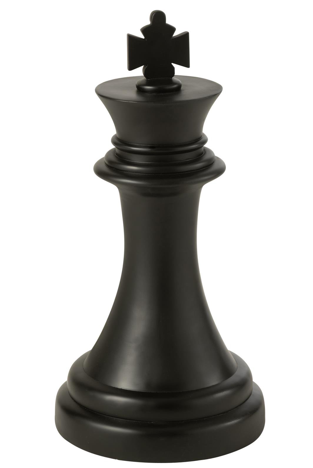 J-Line decoratie Schaakstuk Koning - polyresin - zwart