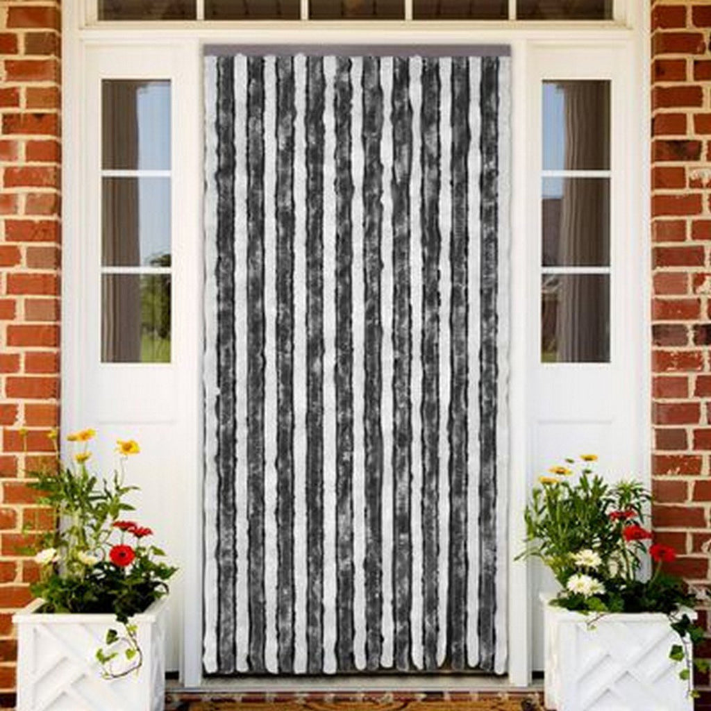 Chenille Stripe Caravan vliegengordijn wit/grijs 56x180cm