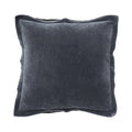 Fluweel overlock grijs blauw Kussen 45 cm x 45 cm