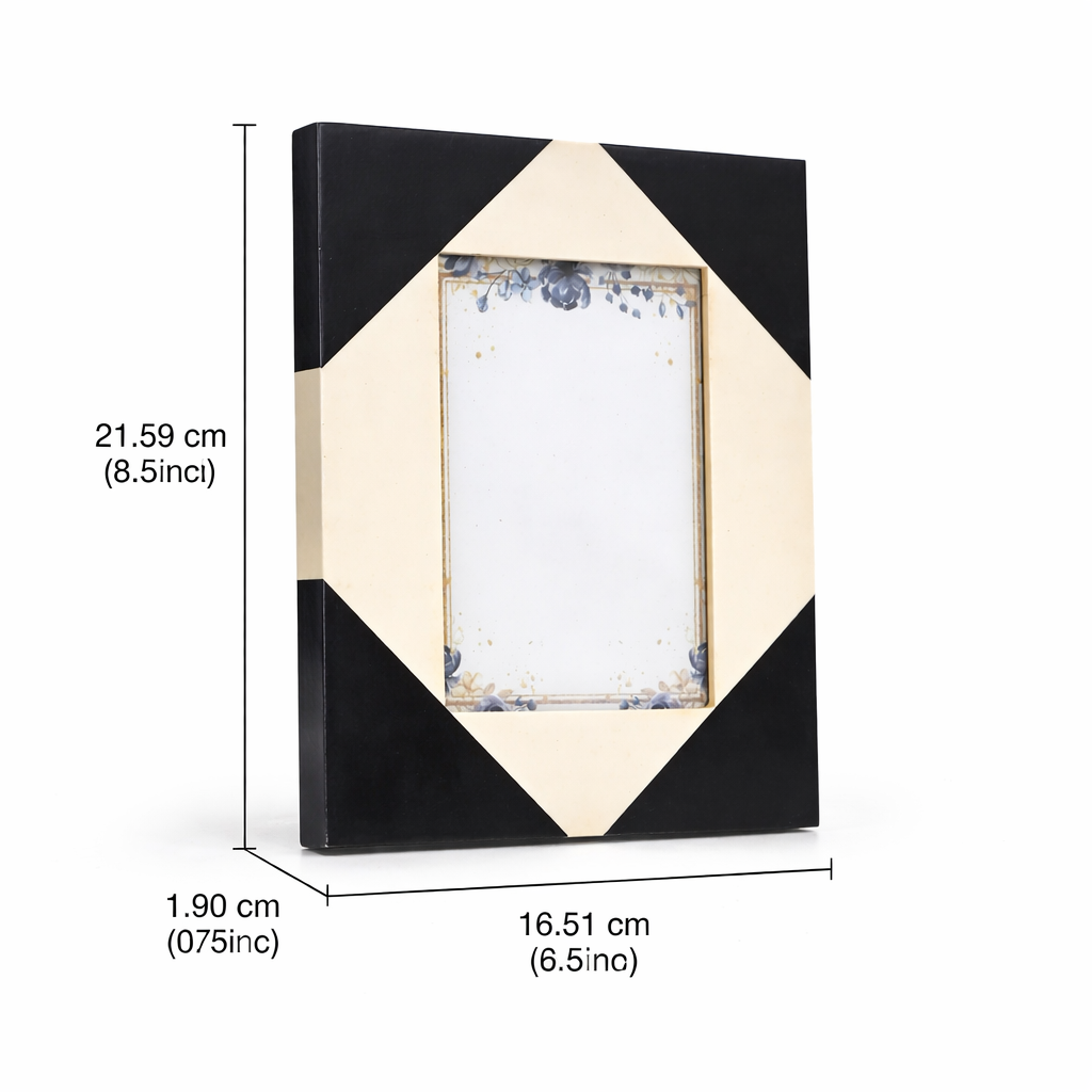 Geometrische harsfotolijst - Modern zwart-wit decor