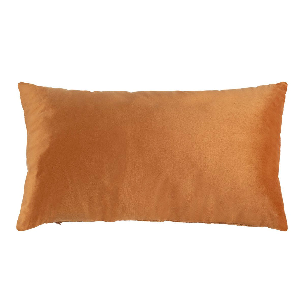 Kussen fluweel roestprint ijskristal goud 30 x 50 cm
