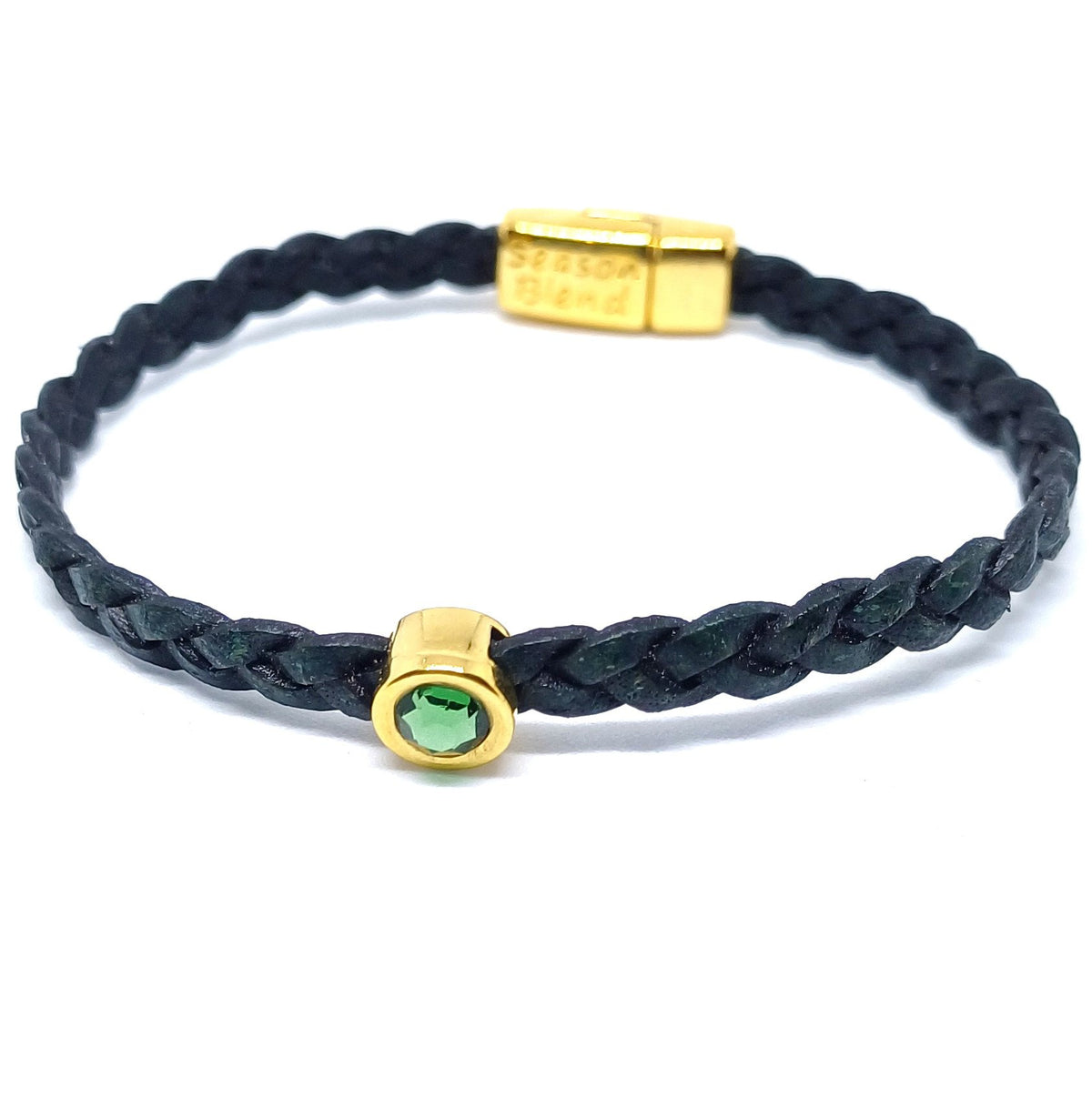 Shorty gevlochten leren armband 24K verguld