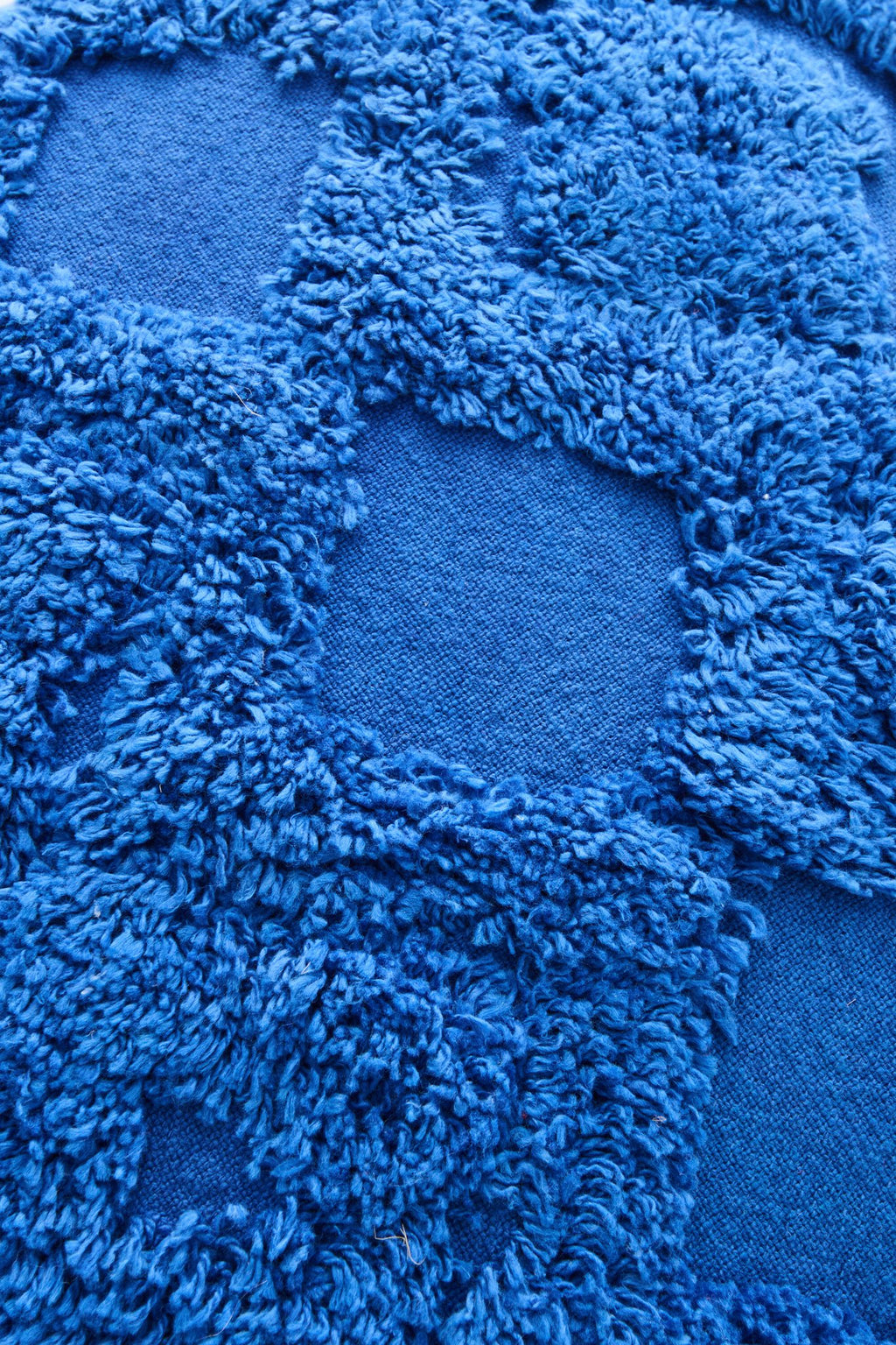 J-Line kussen Kwasten - katoen - blauw