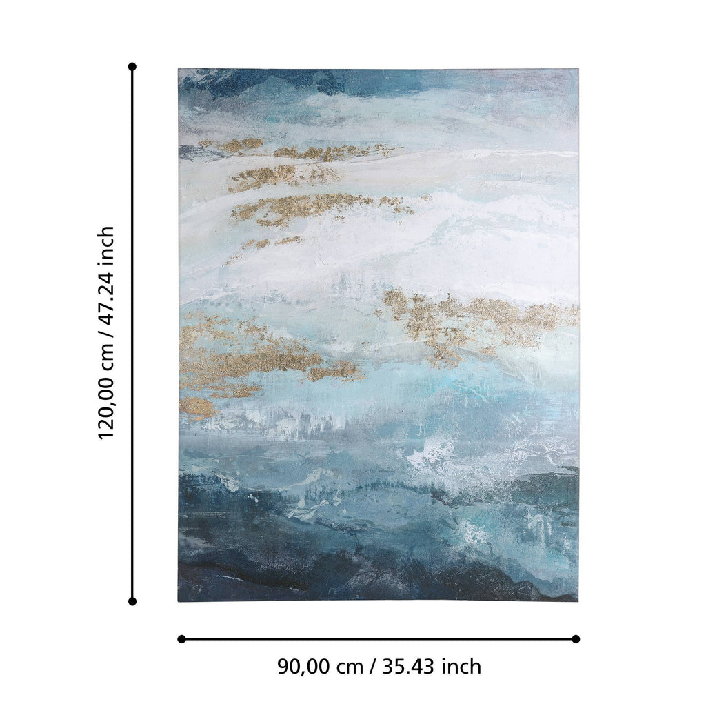Schilderij Alaminos Blauw 90x120 cm