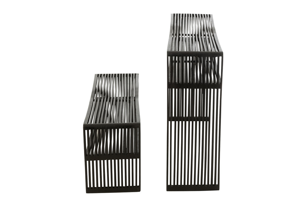 J-Line console Met Schap - hout - zwart - set van 2