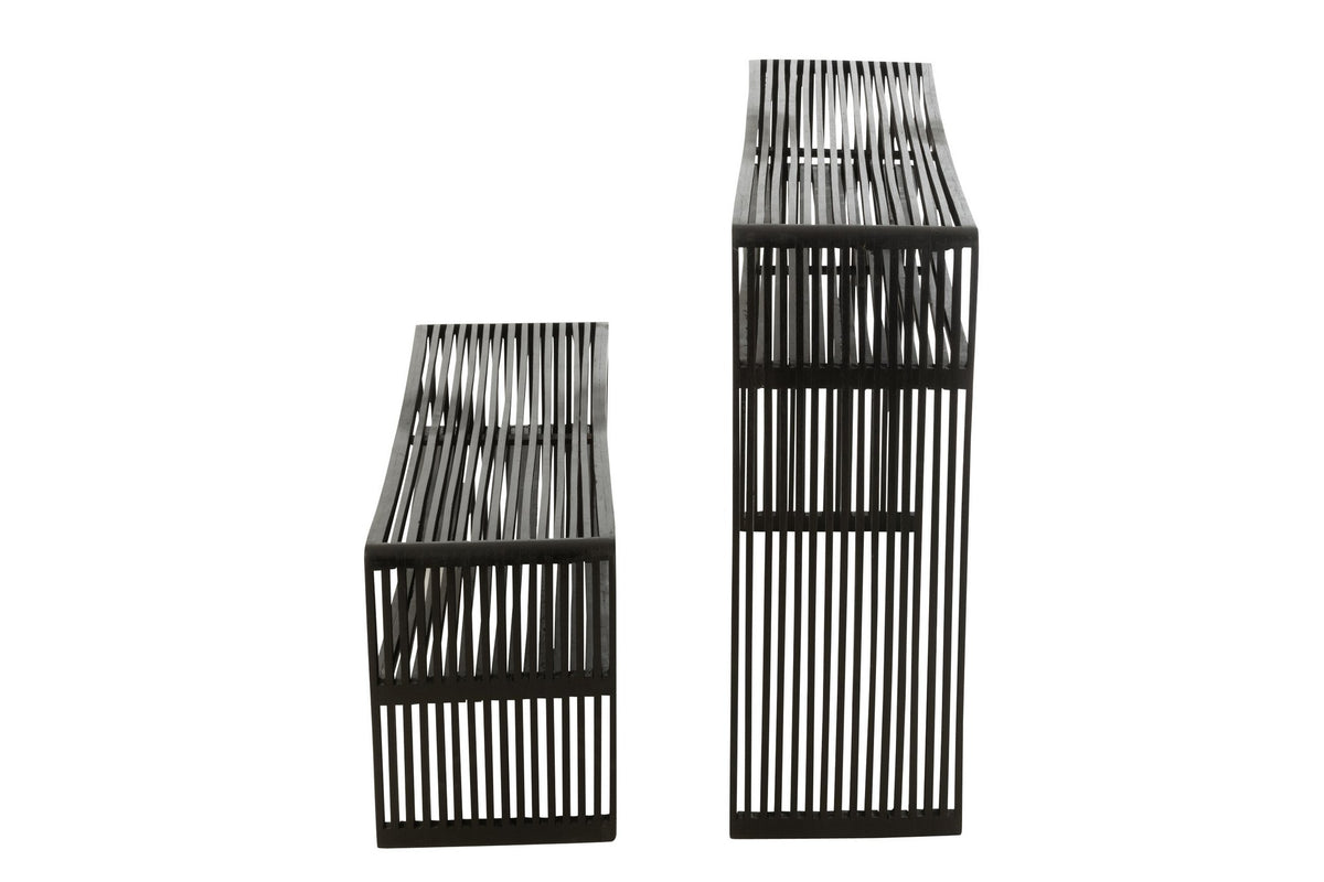 J-Line console Met Schap - hout - zwart - set van 2