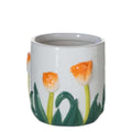 Vaas Keramiek tulpen wit multi h8,5 d8cm