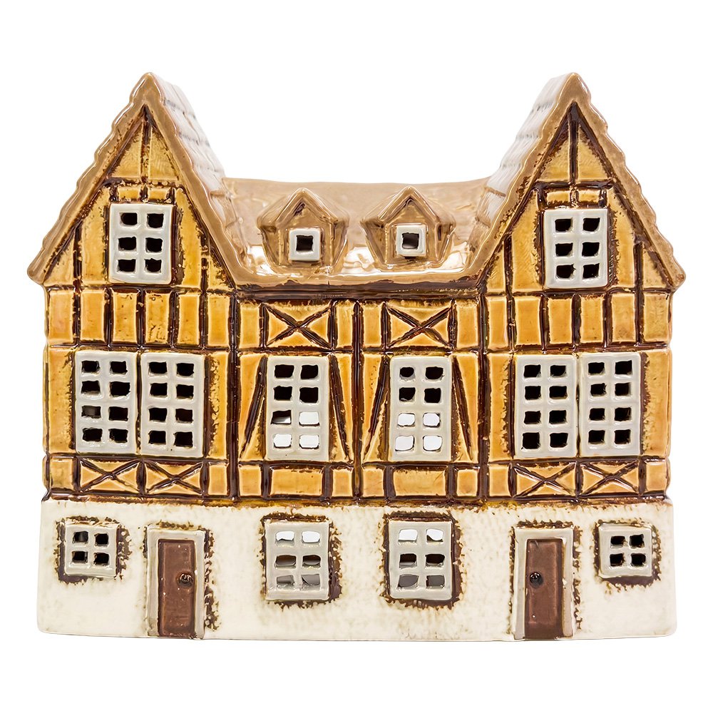 Waxinelichthouder Huis Bruin Keramiek Waxinelichthouder