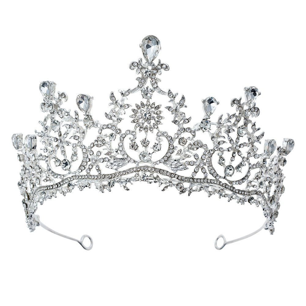 Hoofdband Vrouwen Kroon Ø 14x7 cm Zilverkleurig Metaal