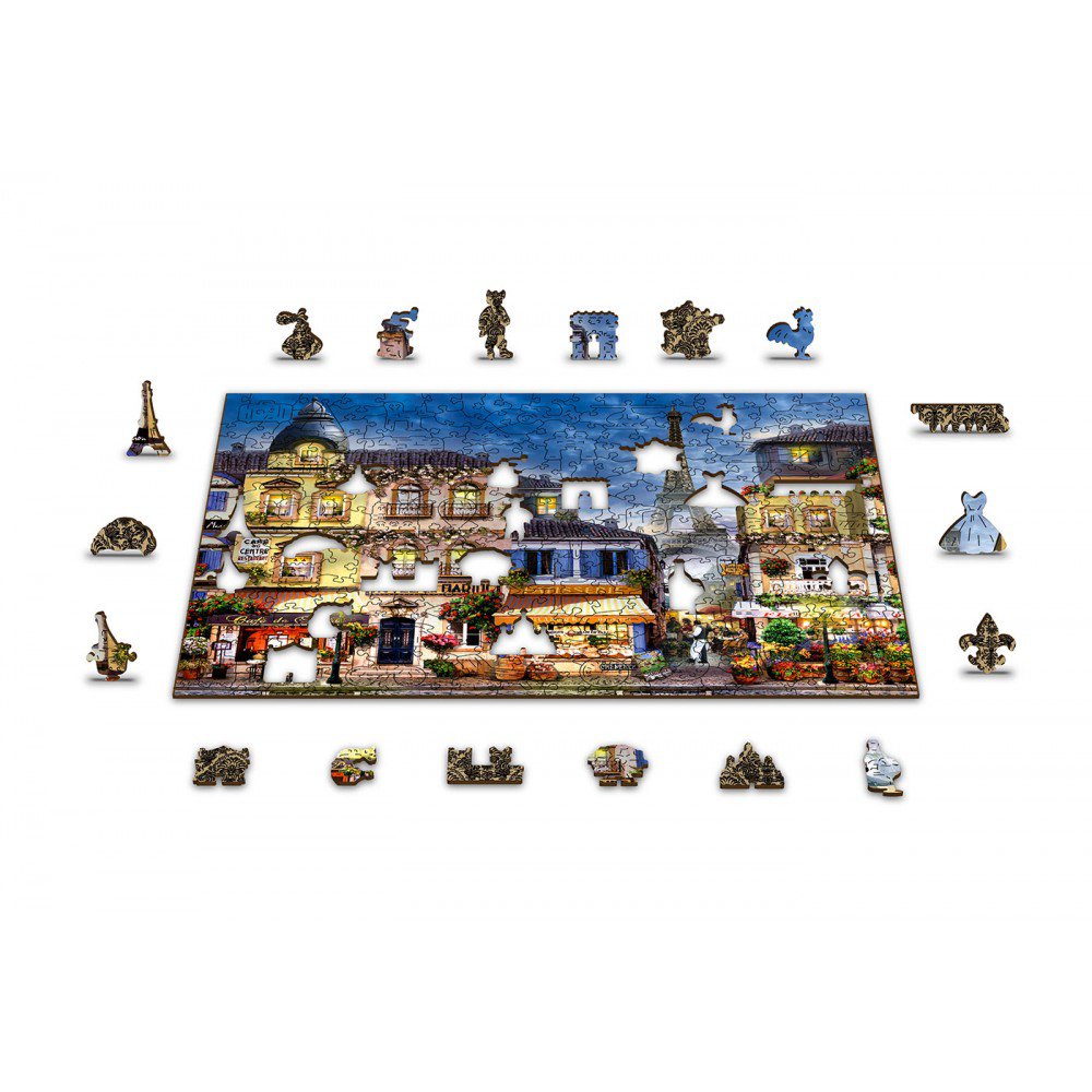Wooden City 2in1 Houten Legpuzzel, Breakfast in Paris, FR0004XL, 51,9x37,5cm