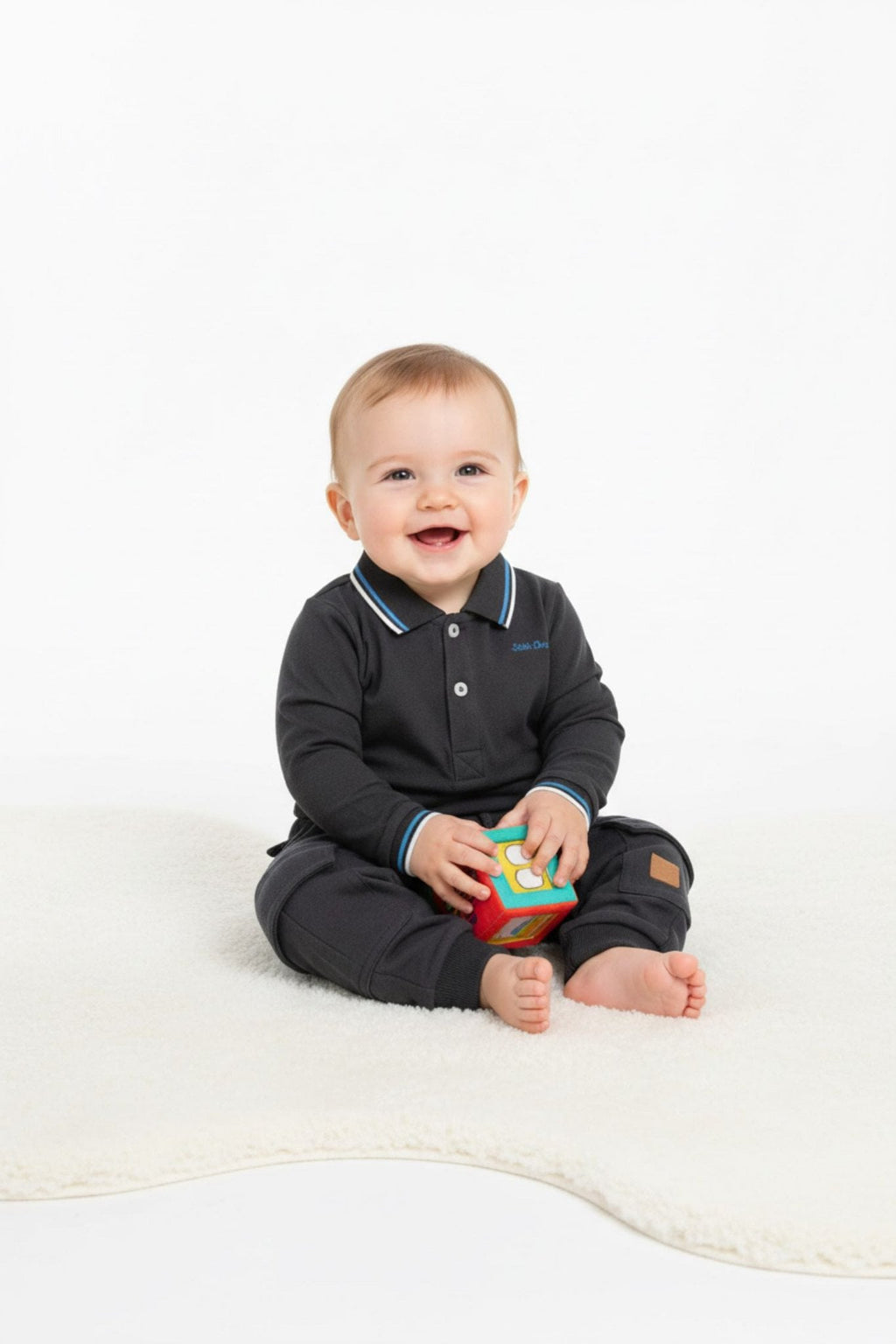 Little Chiq Baby Polo antraciet