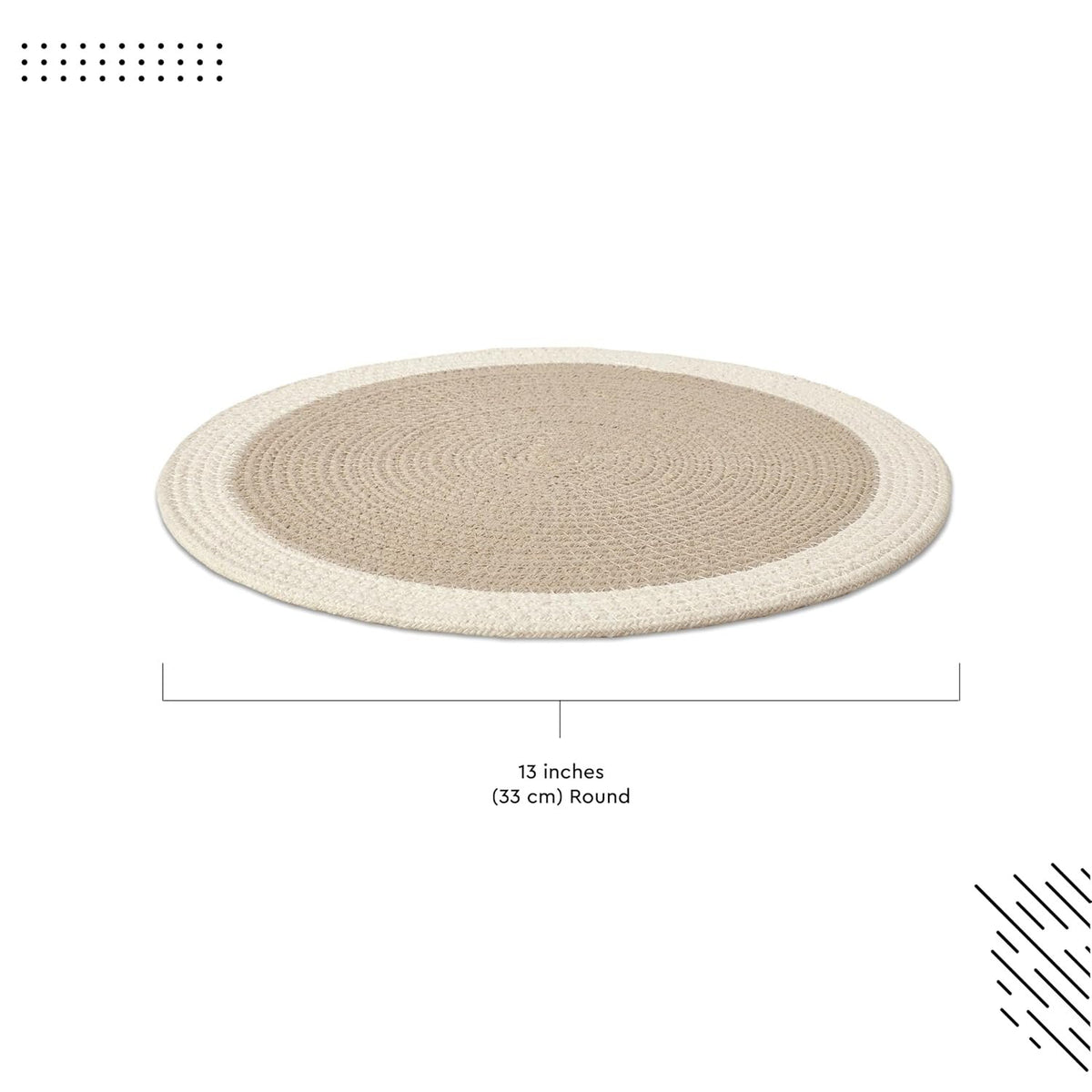 Placemats – Geribbeld Katoen Hittebestendig – 32 cm Ronde Set van 4