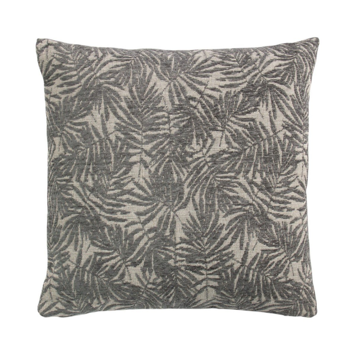 Kussen Jacquard bladeren grijs 45x45cm