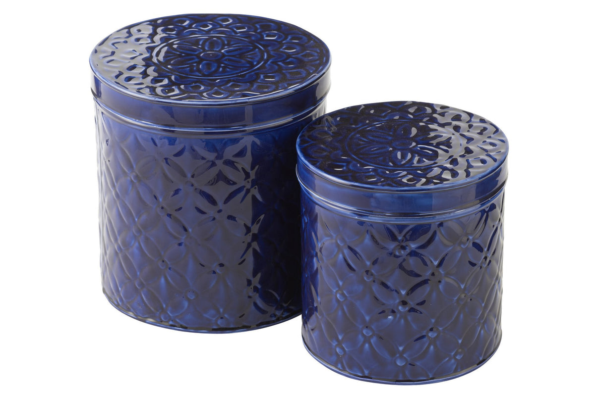 J-Line doos Pag - metaal - blauw - 2 stuks
