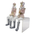 Beeld Notenkraker 6x6x12/21 cm Roze Wit Kunststof Kerstdecoratie