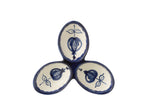 J-Line serveerschaal Granada Clover - keramiek - wit/blauw