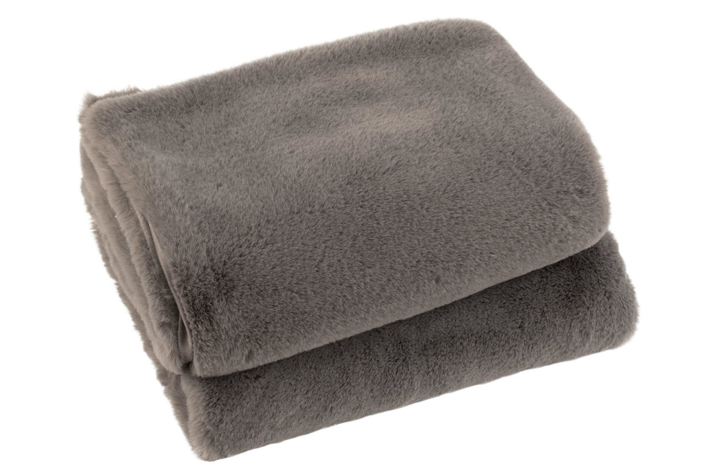 J-Line Plaid cutie - fleece deken – polyester – taupe - 180 x 130 cm
