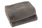 J-Line Plaid cutie - fleece deken – polyester – taupe - 180 x 130 cm