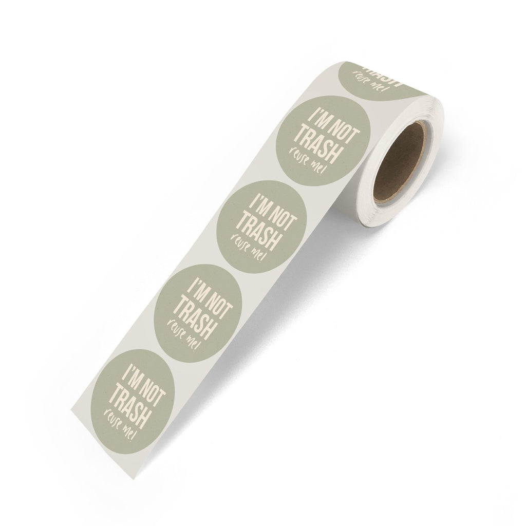 Recycling BIO cadeaustickers op rol - 500 stuks