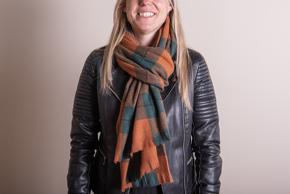 Wintersjaal Dames 70x180 cm Groen Rood Polyester Sjaal